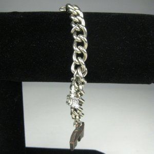 Washington DC Charm Bracelet 7 In Metal Silvertone Chain Jewelry VTG Capital